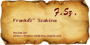 Frankó Szabina névjegykártya