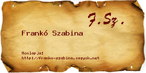 Frankó Szabina névjegykártya