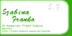 szabina franko business card