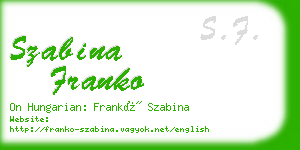 szabina franko business card